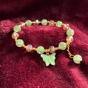 Hippie Boho Butterfly Bracelet Green